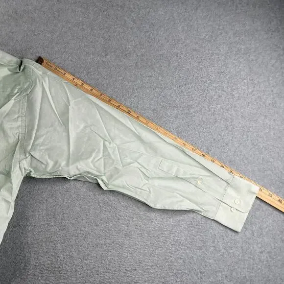 Calvin Klein Shirt Green White Striped Button Up Long Sleeve Mens 16.5 New NWT - Picture 13 of 14